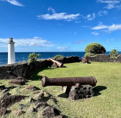 Vieux-Fort lighthouse in Guadeloupe, a historic site facing the sea just a few minutes from the Rivière-Sens Marina
